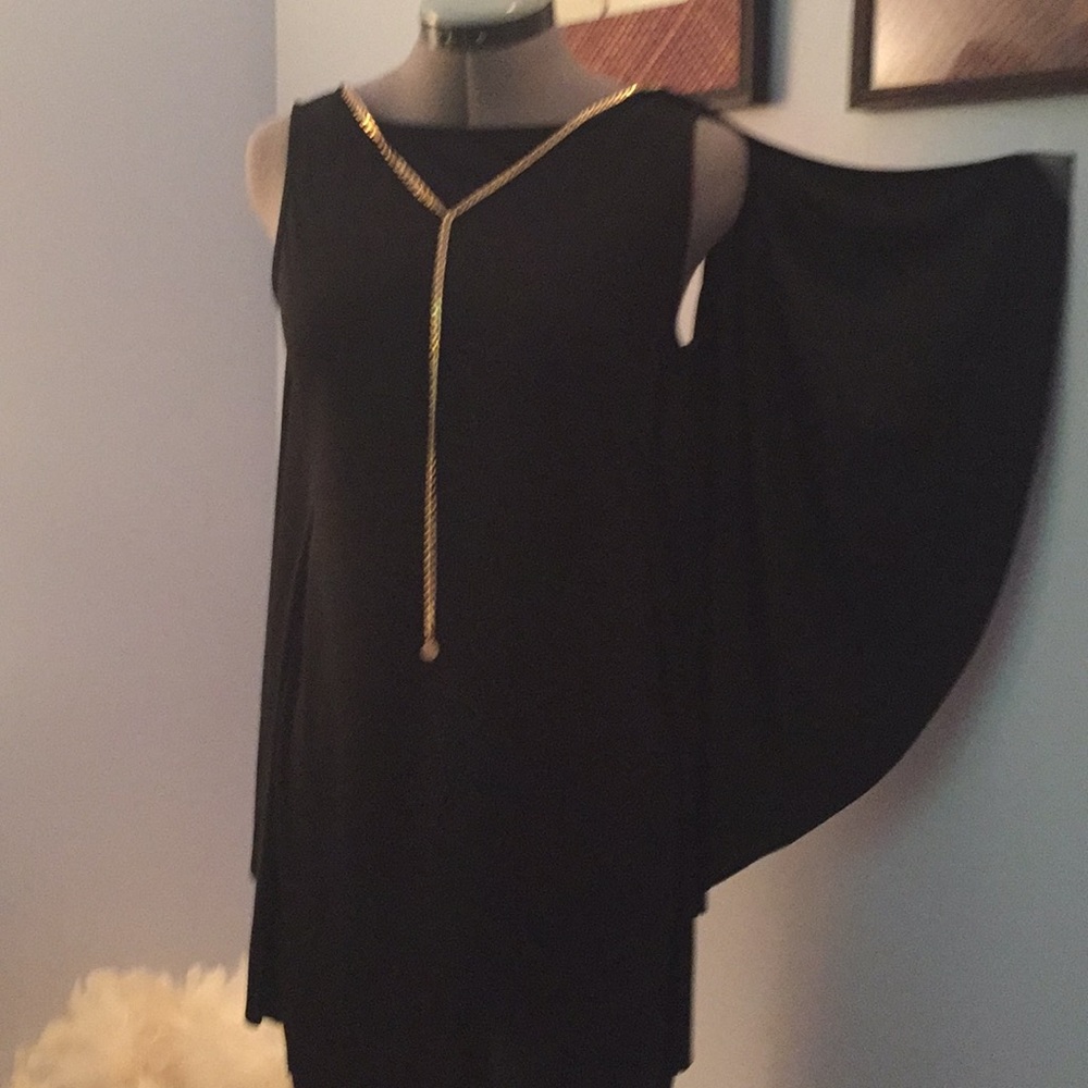 BCBG black LOW back cocktail dress